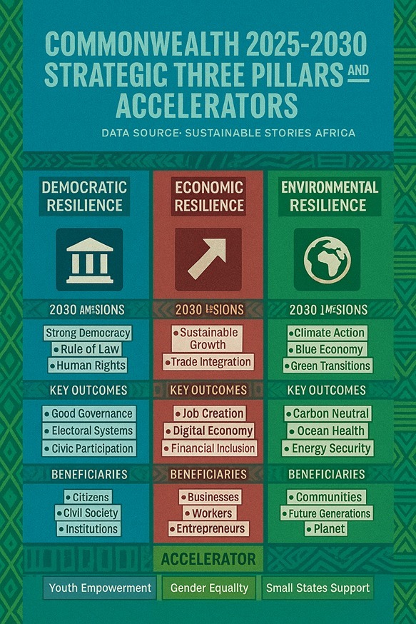 Infographic - Commonwealth 2025-2030 Strategic Three Pillars and Accelerators