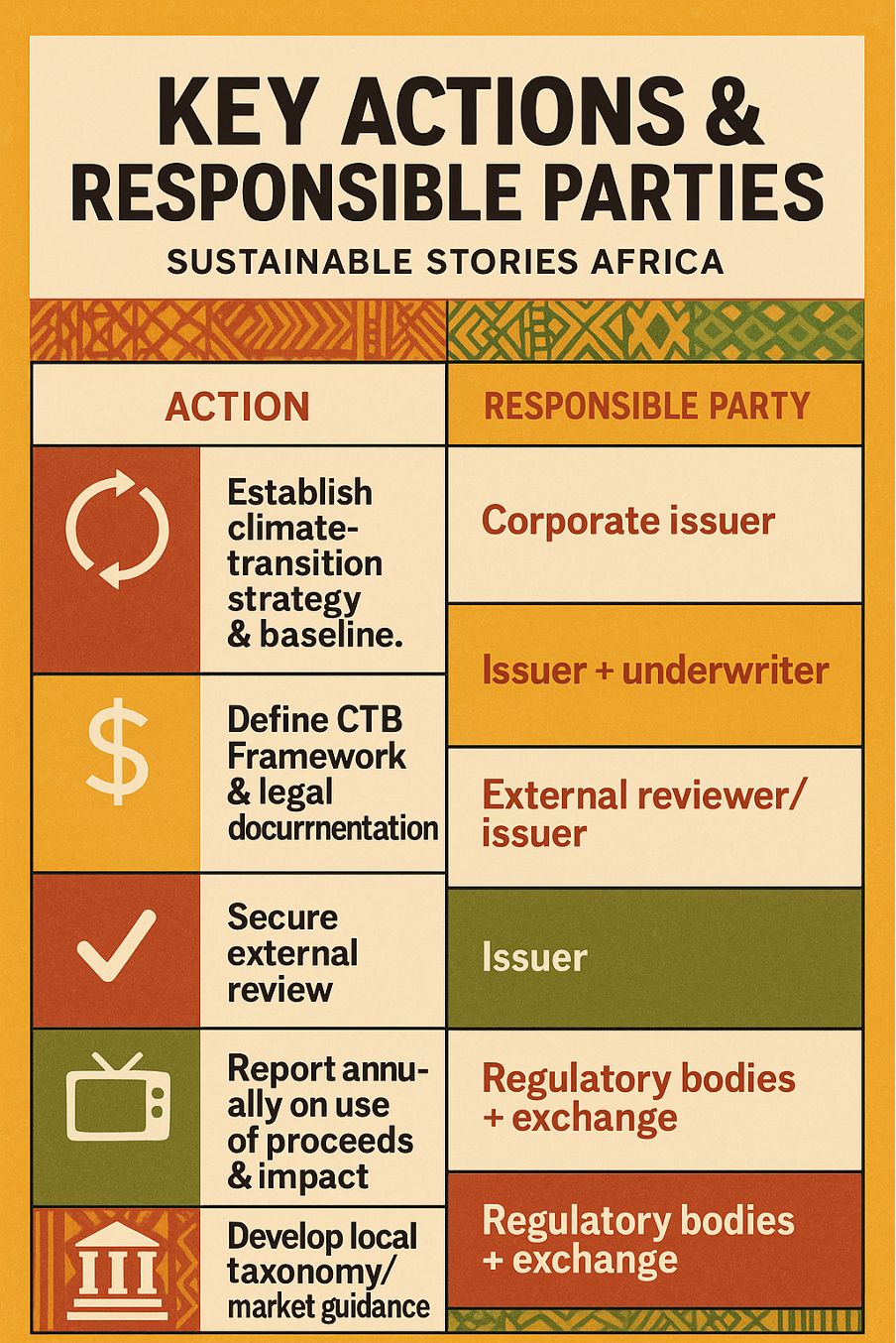 Infographic: Key Actions & Responsible Parties