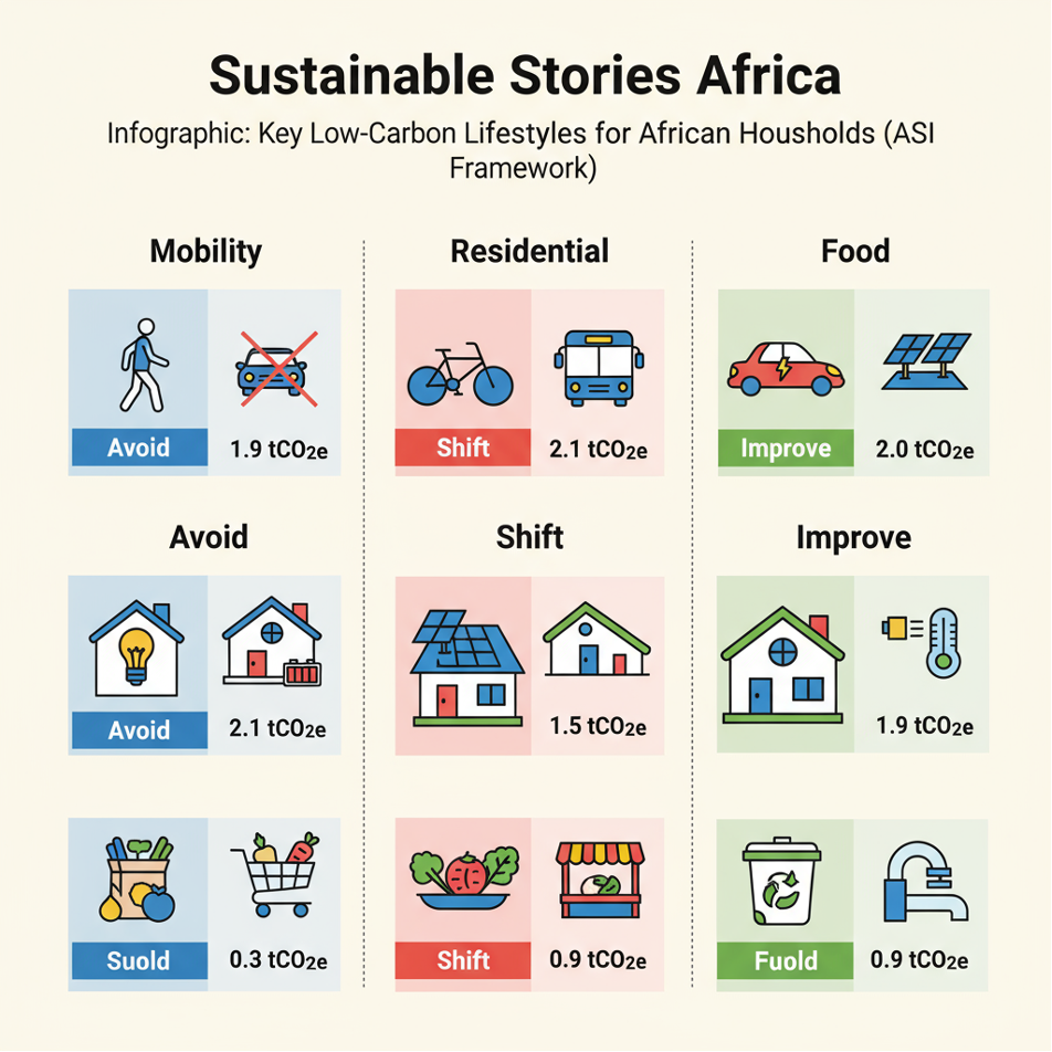 Infographic: Key Low-Carbon Lifestyles for African Households (ASI Framework)