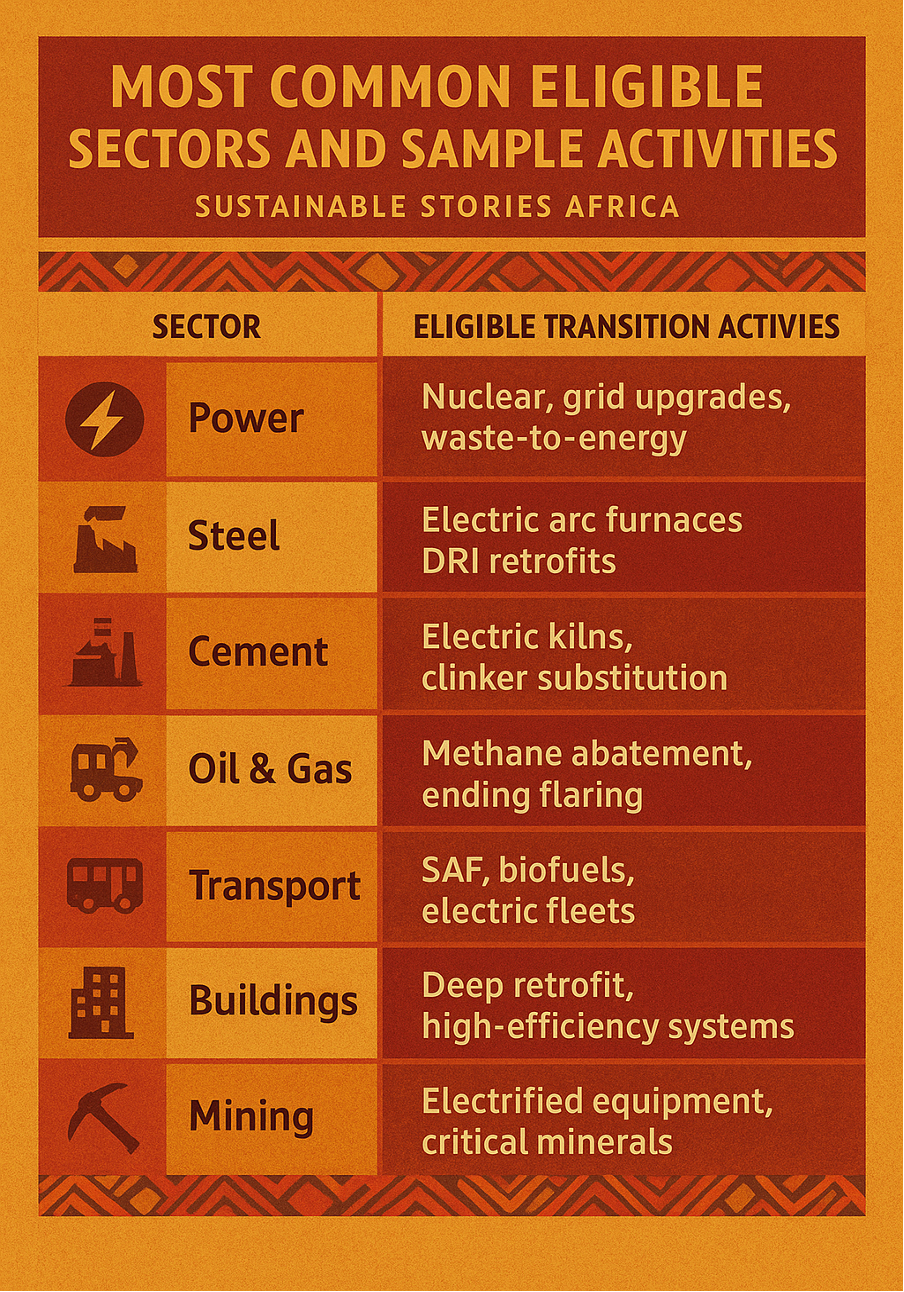 Infographic: Most Common Eligible Sectors and Sample Activities