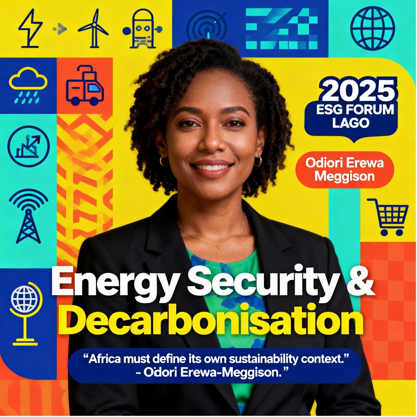 Infographic of the Quote by Odiri Erewa-Meggison at the Energy Security & Decarbonisation