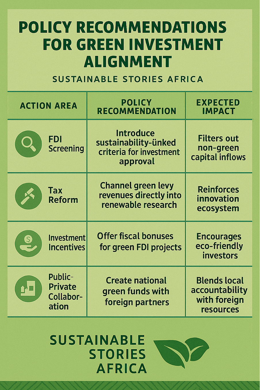 Infographic: Policy Recommendations for Green Investment Alignment
