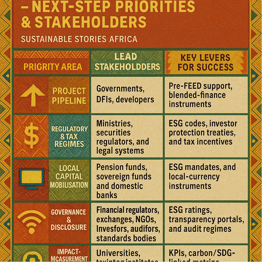Proposed Framework Table – Next-Step Priorities & Stakeholders