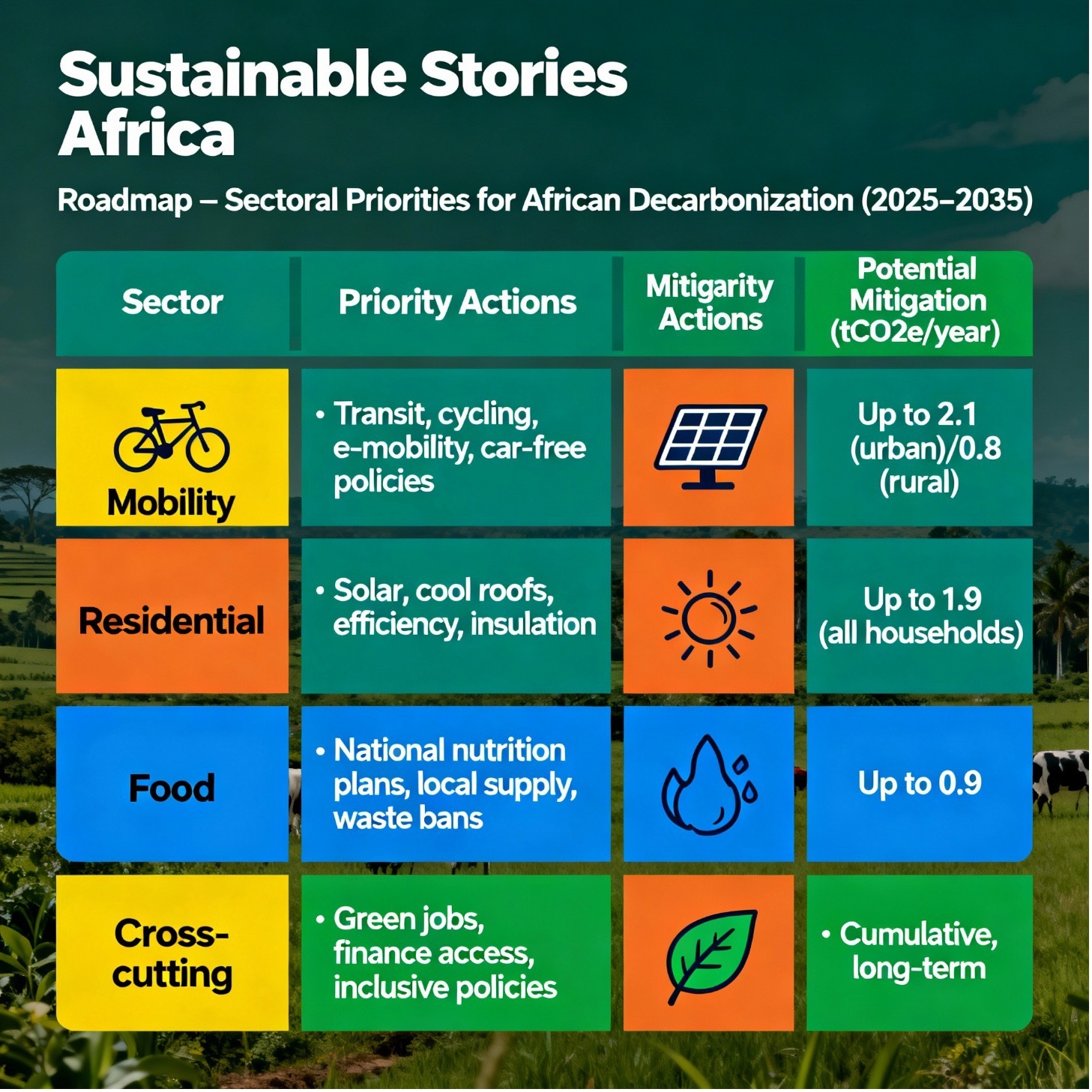 Infographic: Roadmap – Sectoral Priorities for African Decarbonization (2025–2035)