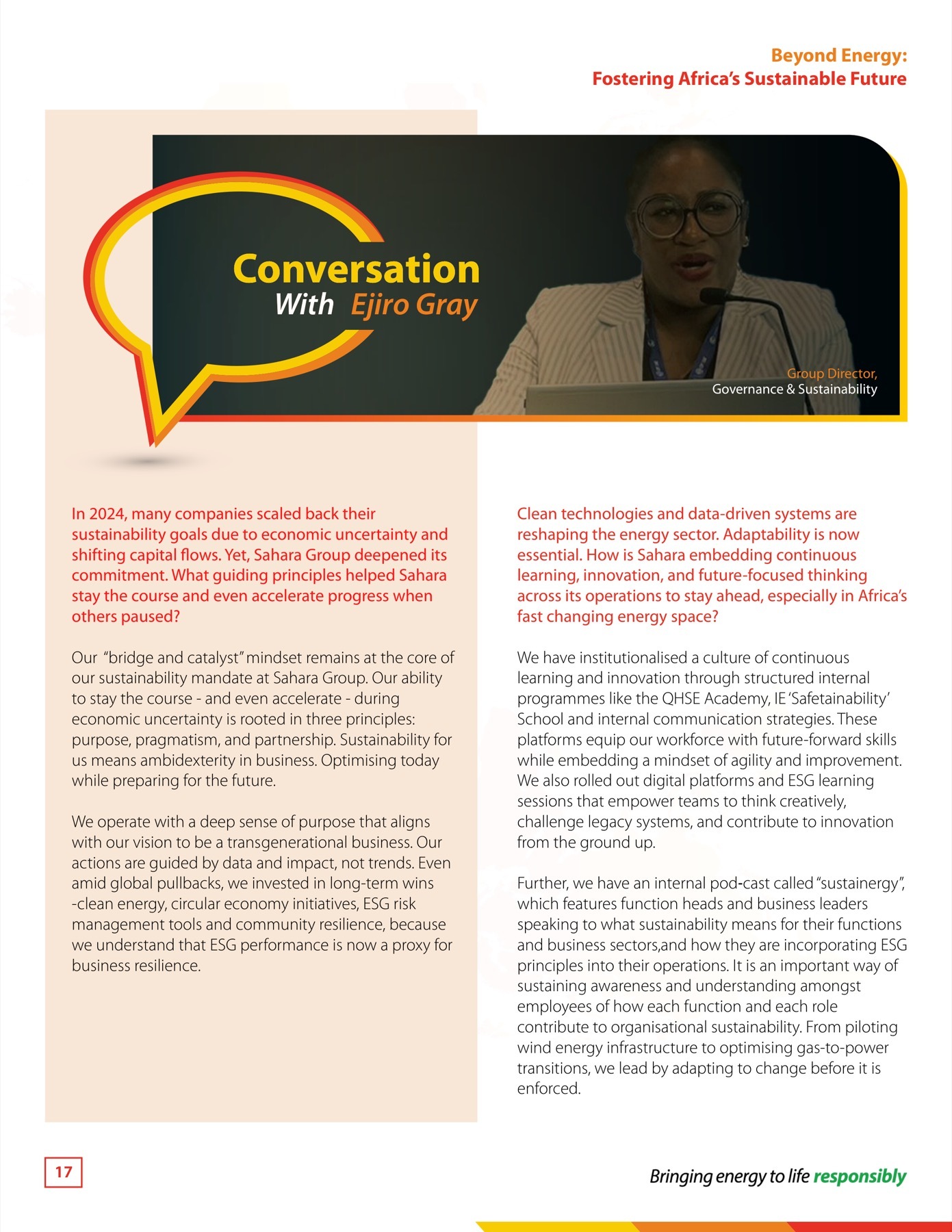 Sahara Group Sustainability Report 2024 page 017