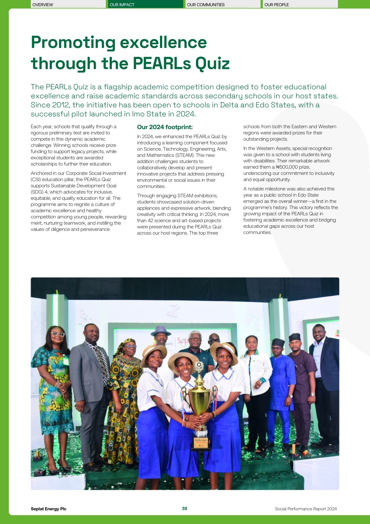 Seplat Social Performance Report 2024 page 040