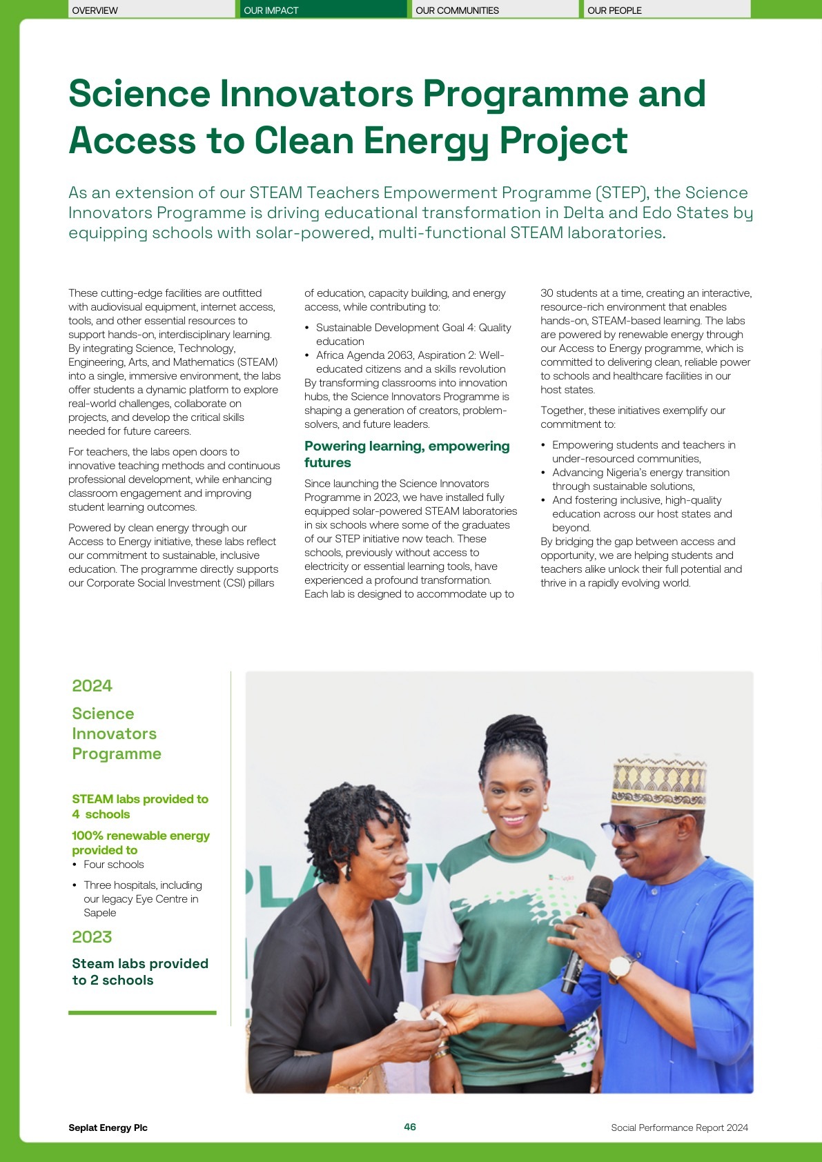 Seplat Social Performance Report 2024 page 048