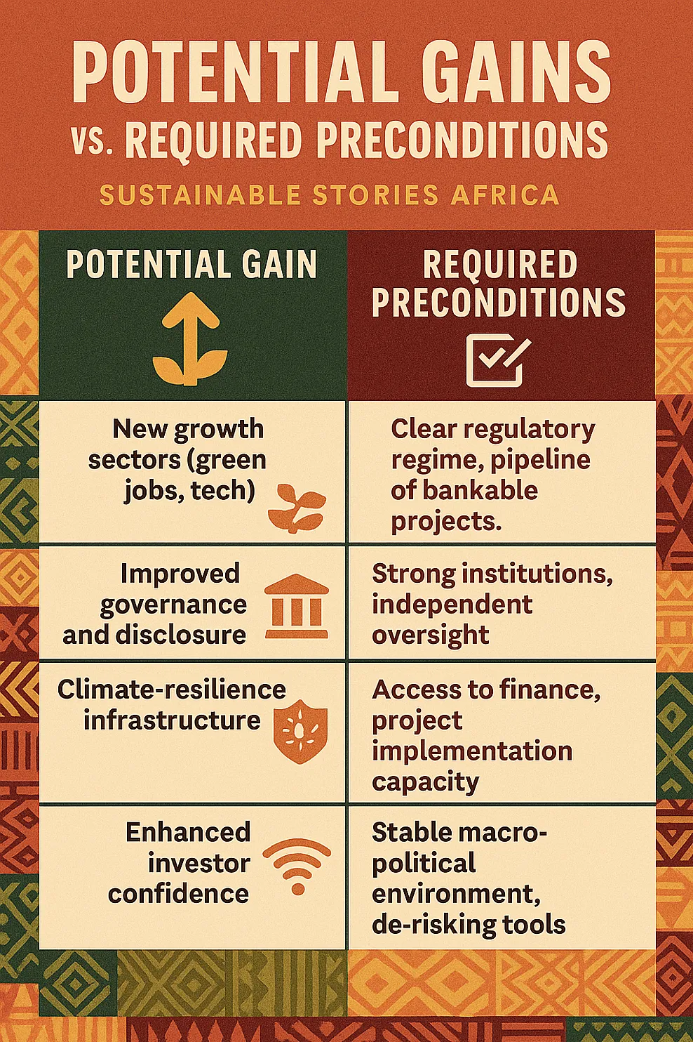 Infographic: Potential Gains vs. Required Preconditions
