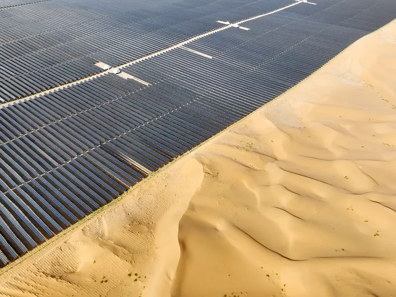 China’s desert solar farms may reduce dust alongside producing clean electricity